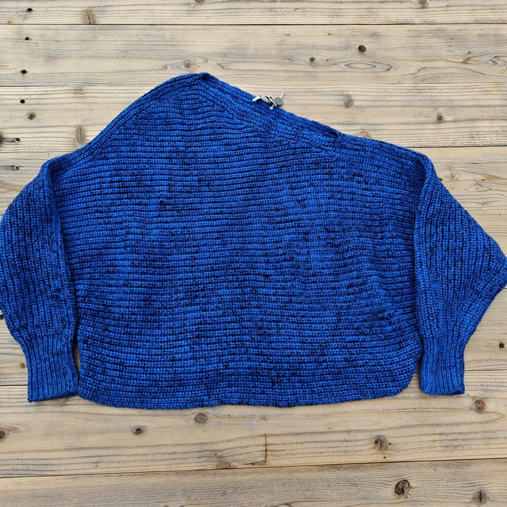 Alexander Wang Off-Shoulder Knit Sweater Blue Women's Size Large